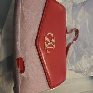 Christian Lacroix Red Clutch with Gold Accent
